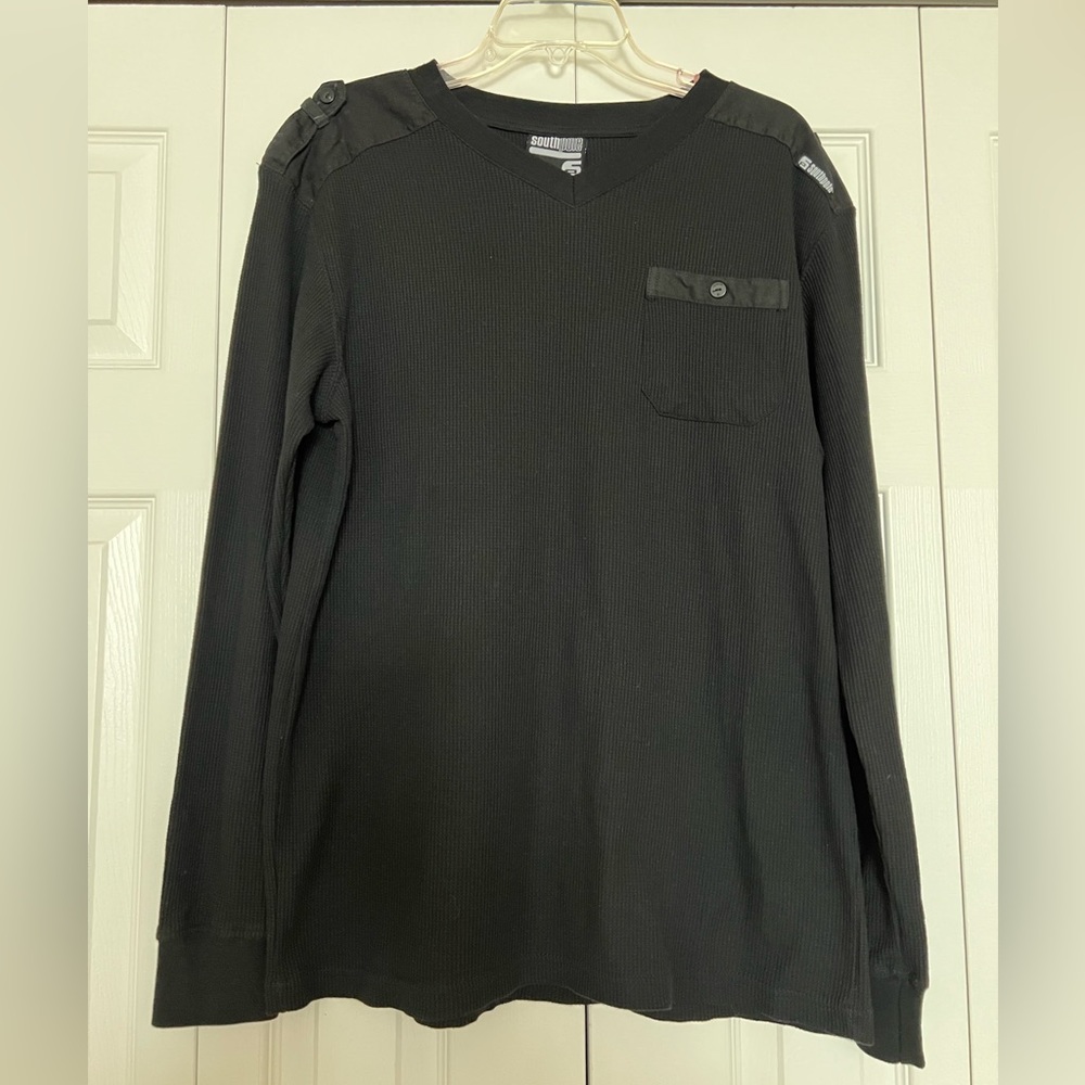 South Pole Long Sleeve Waffle Knit Shirt Size Large